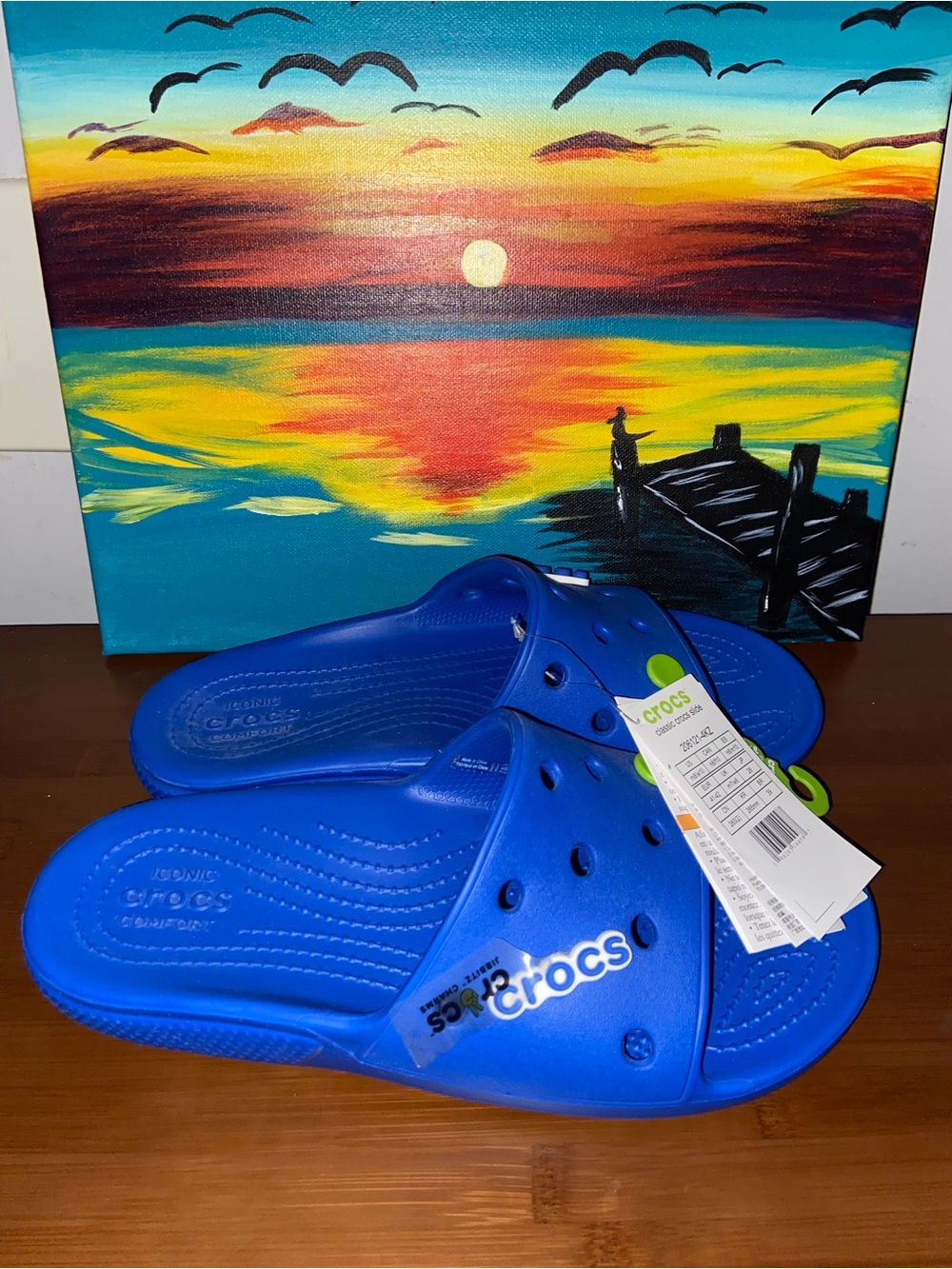 NWT CROCS Classic Slide Sandals in Royal Blue